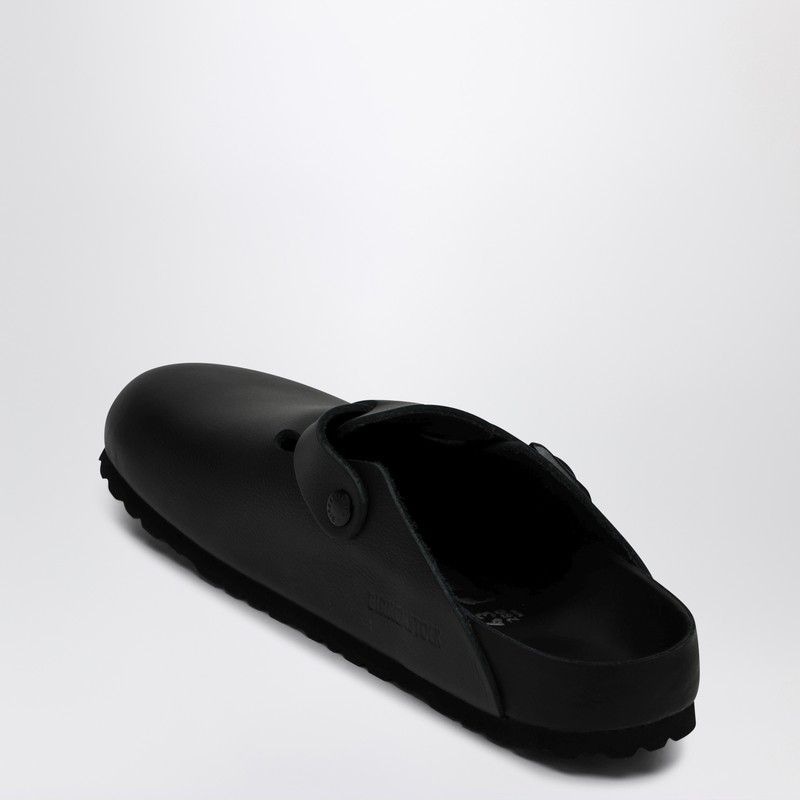 Birkenstock BOSTON SLIPPER BLACK IN SMOOTH LEATHER - Sandals