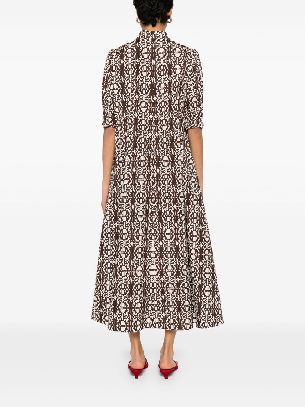 【Max Mara】Printed cotton shirtdress Printed cotton shirt dress, black | 