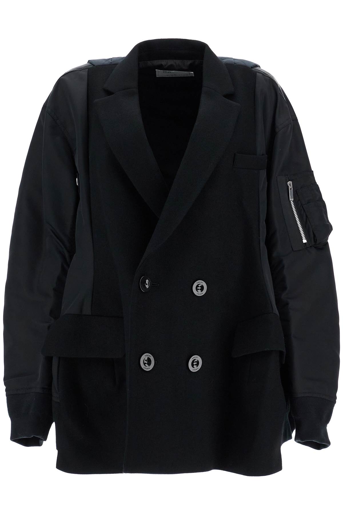 Sacai WOOL MELTON X NYLON TWILL QUILTED COAT - Coats