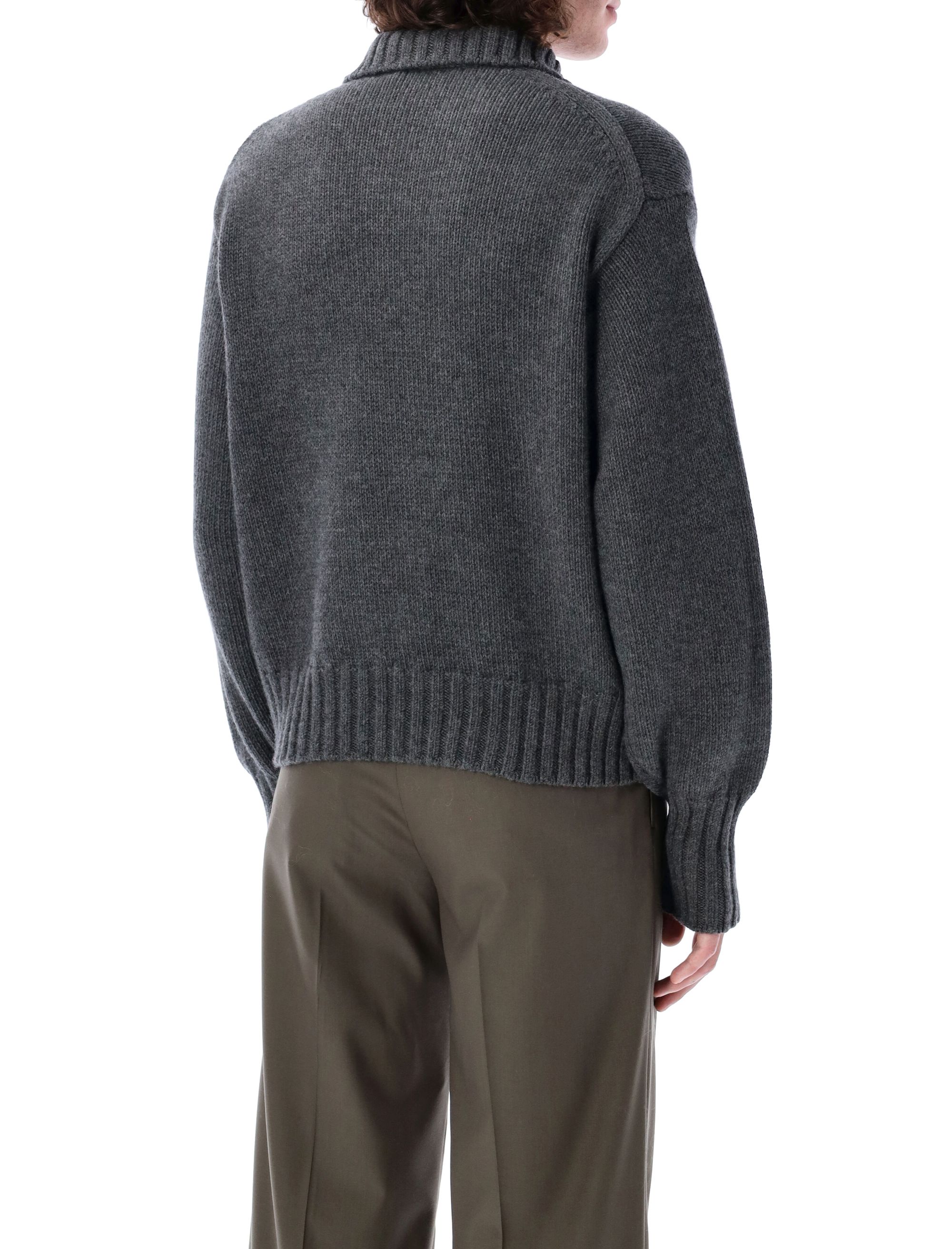 AURALEE WOOL SOFT CORD KNIT HALF ZIP SWEATER - Sweaters