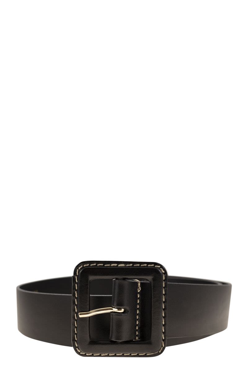 ベルト Weekend Max Mara GERARD - Leather belt with covered buckle Weekend Max Mara GERARD - LEATHER BELT WITH COVERED BUCKLE