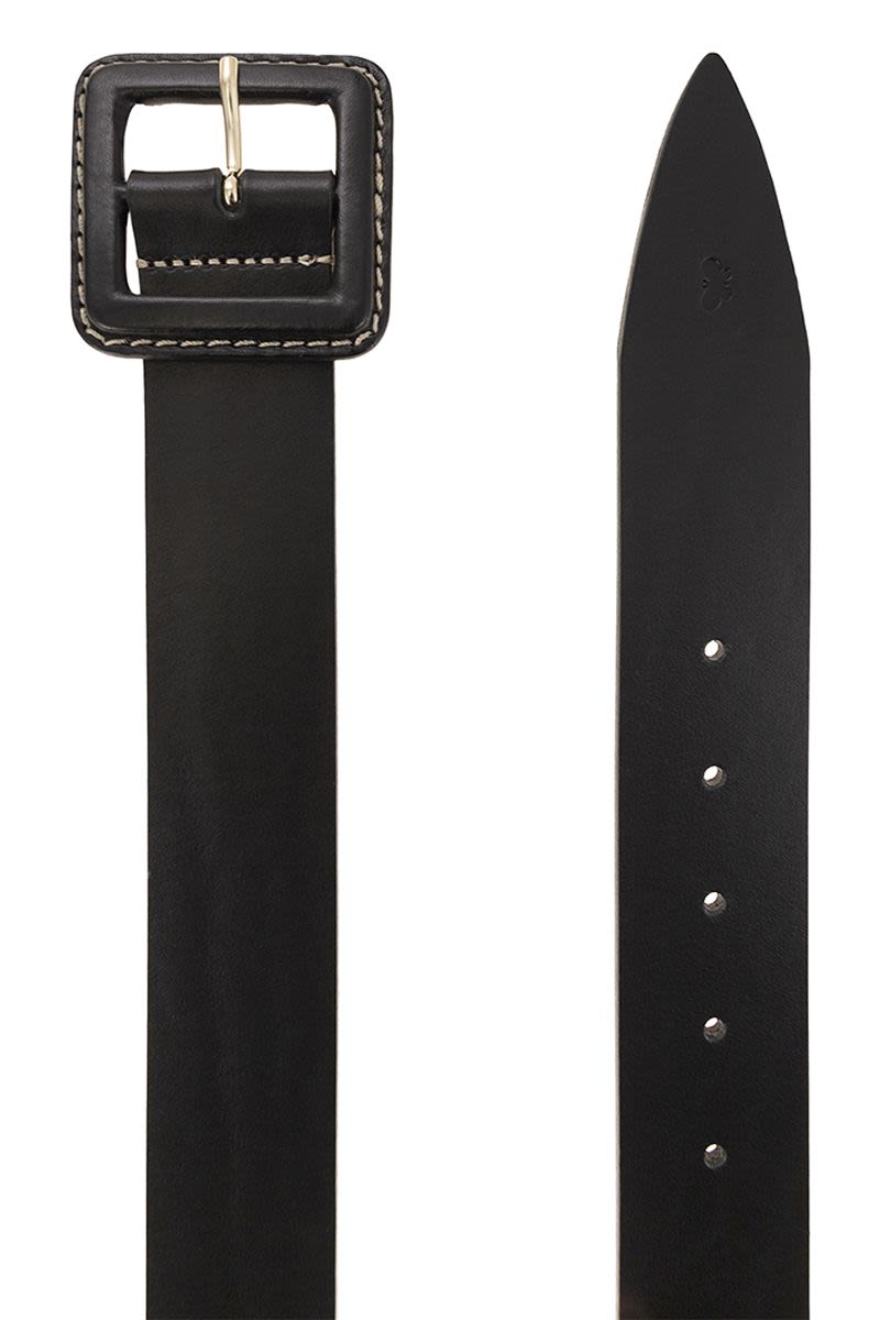 GERARD - LEATHER BELT WITH COVERED BUCKLE – On Sale Now with