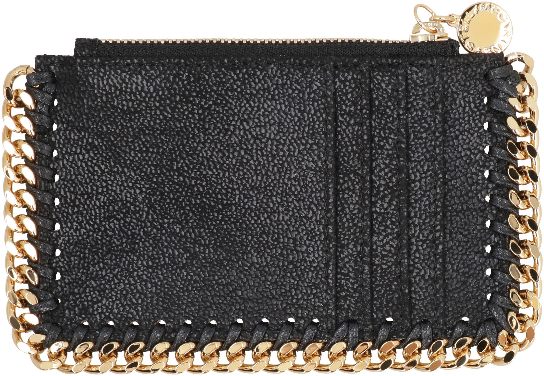 カードケース・名刺入れ Stella Mccartney Black shaggy deer Falabella card holder Women Black Falabella zipper Cardholder | Stella McCartney US