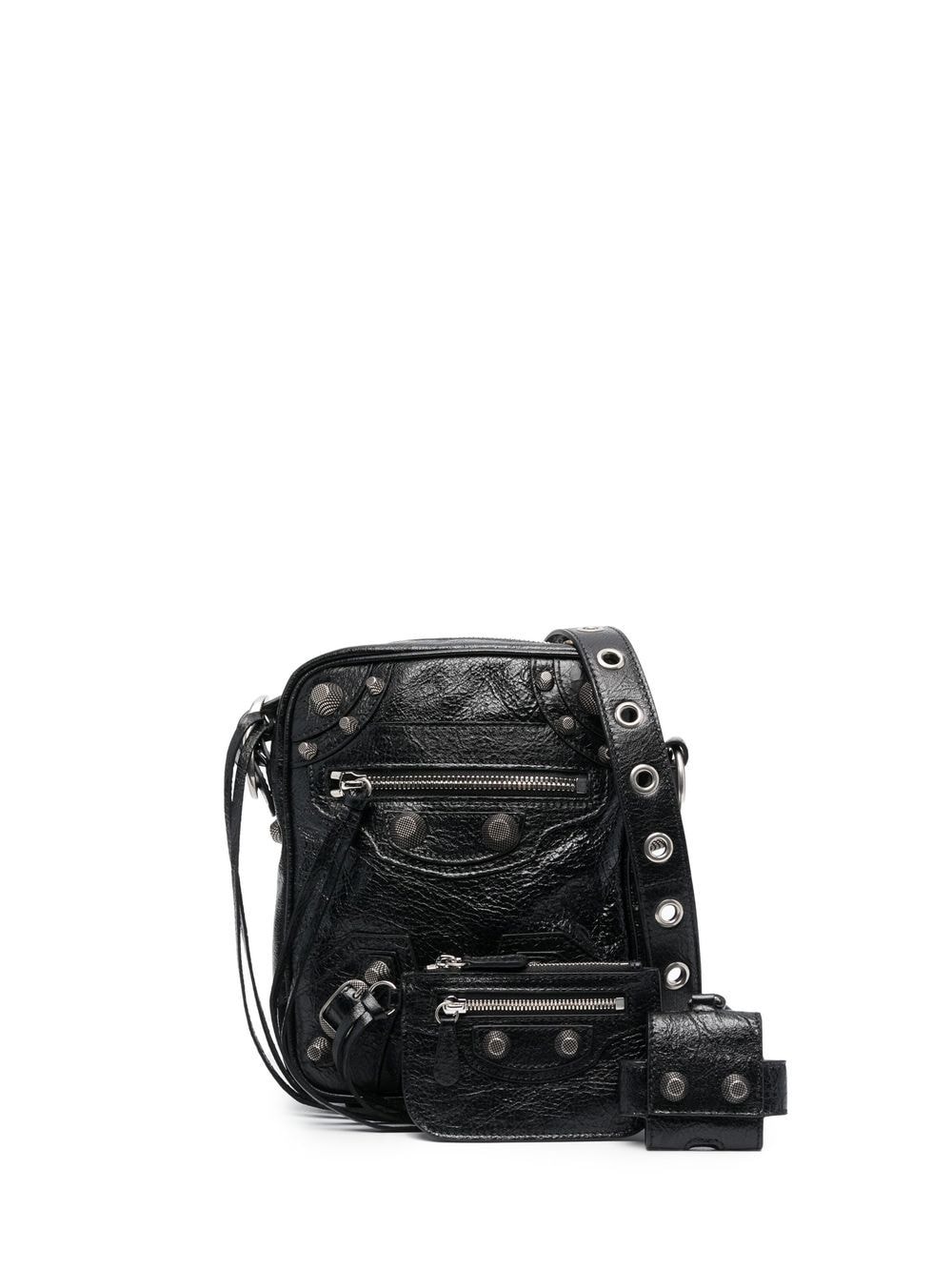 Balenciaga BLACK LEATHER LE CAGOLE MEN CROSSBODY BAG