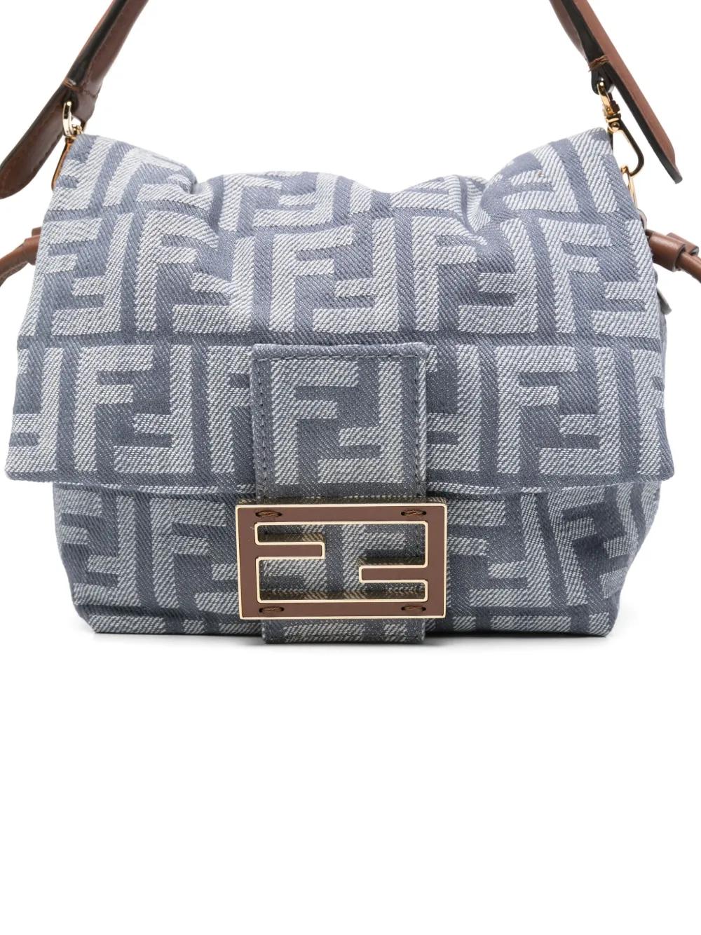 バッグ Fendi mamma baguette denim bag FENDI Denim Snakeskin Mama Baguette Blue 1648874 | FASHIONPHILE
