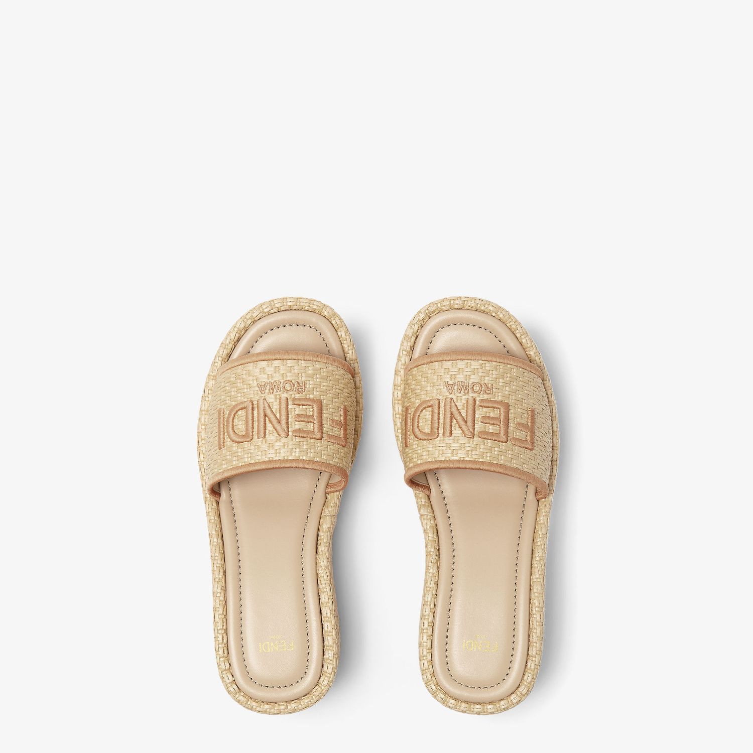【FENDI】SLIDE TESS.RAFIA RIC.LOGO◆8R8515AUHI Fendi SLIDE TESS.RAFIA RIC.LOGO - Sandals - BeyondStyle