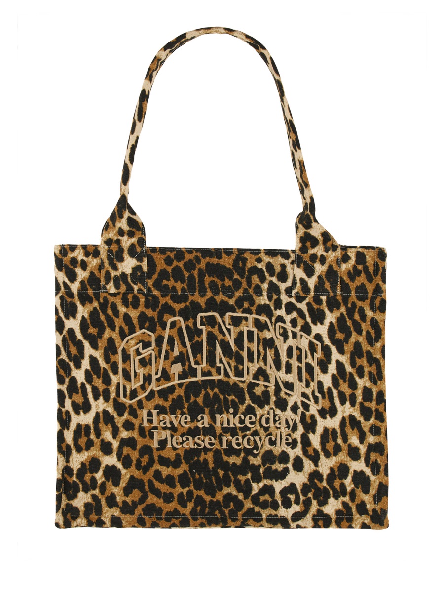 【関税&送料込み】Ganni Organic Cotton Large Tote Bag Ganni ORGANIC COTTON LARGE TOTE BAG - Tote Bags - BeyondStyle