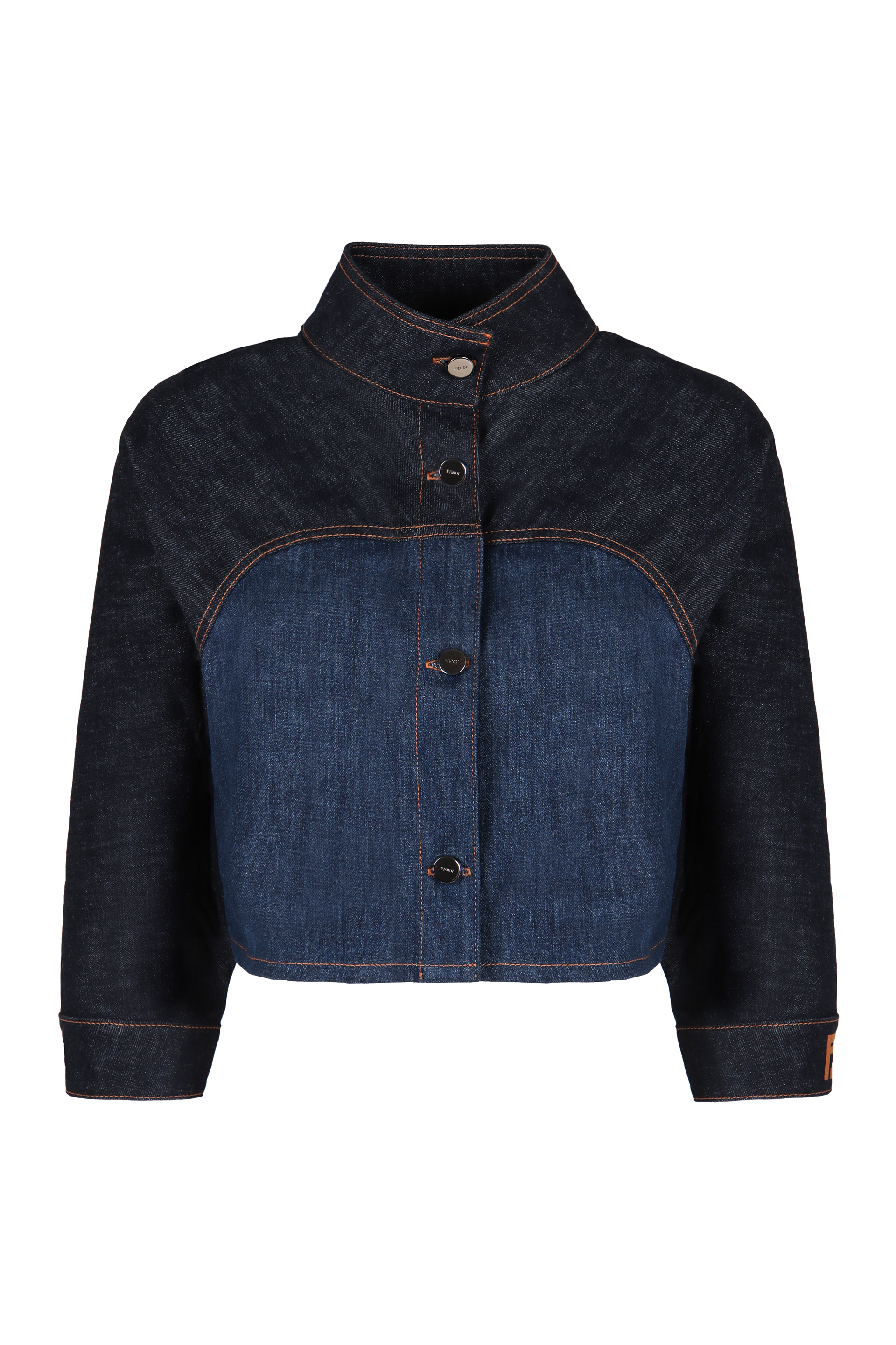 【送料&関税込】Fendi Two-tone Denim Jacket Fendi TWO-TONE DENIM JACKET WITH LOGO BUTTONS - Jackets