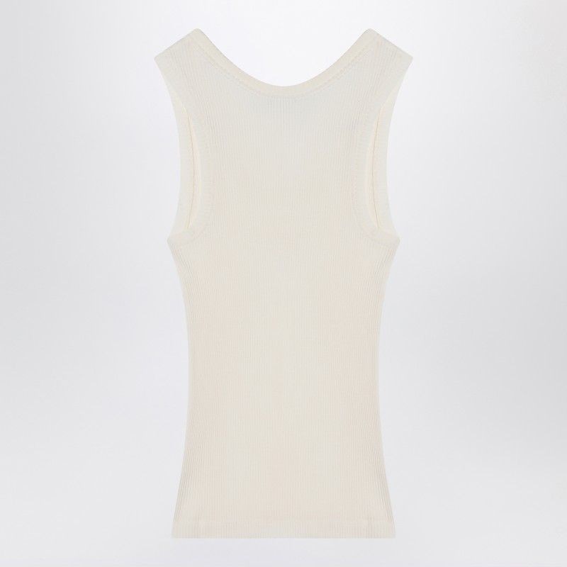 Loewe WHITE SILK TANK TOP WITH ANAGRAM LOGO - Lingerie